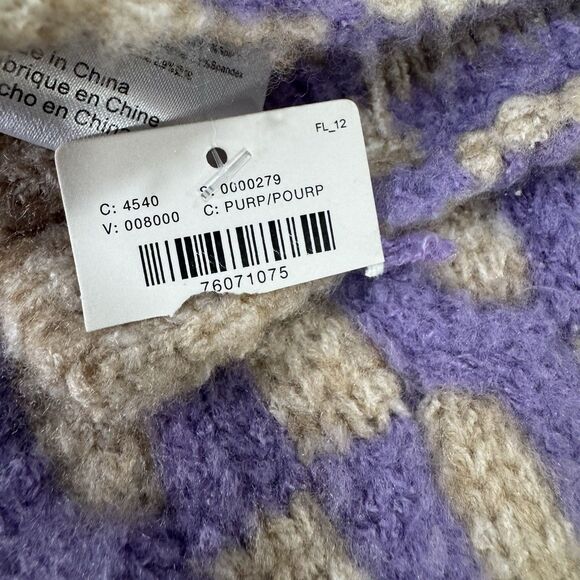 Anthropologie Knit Geo Throw Blanket 50"x60" Lavender Purple Beige Textured NEW - Picture 12 of 12